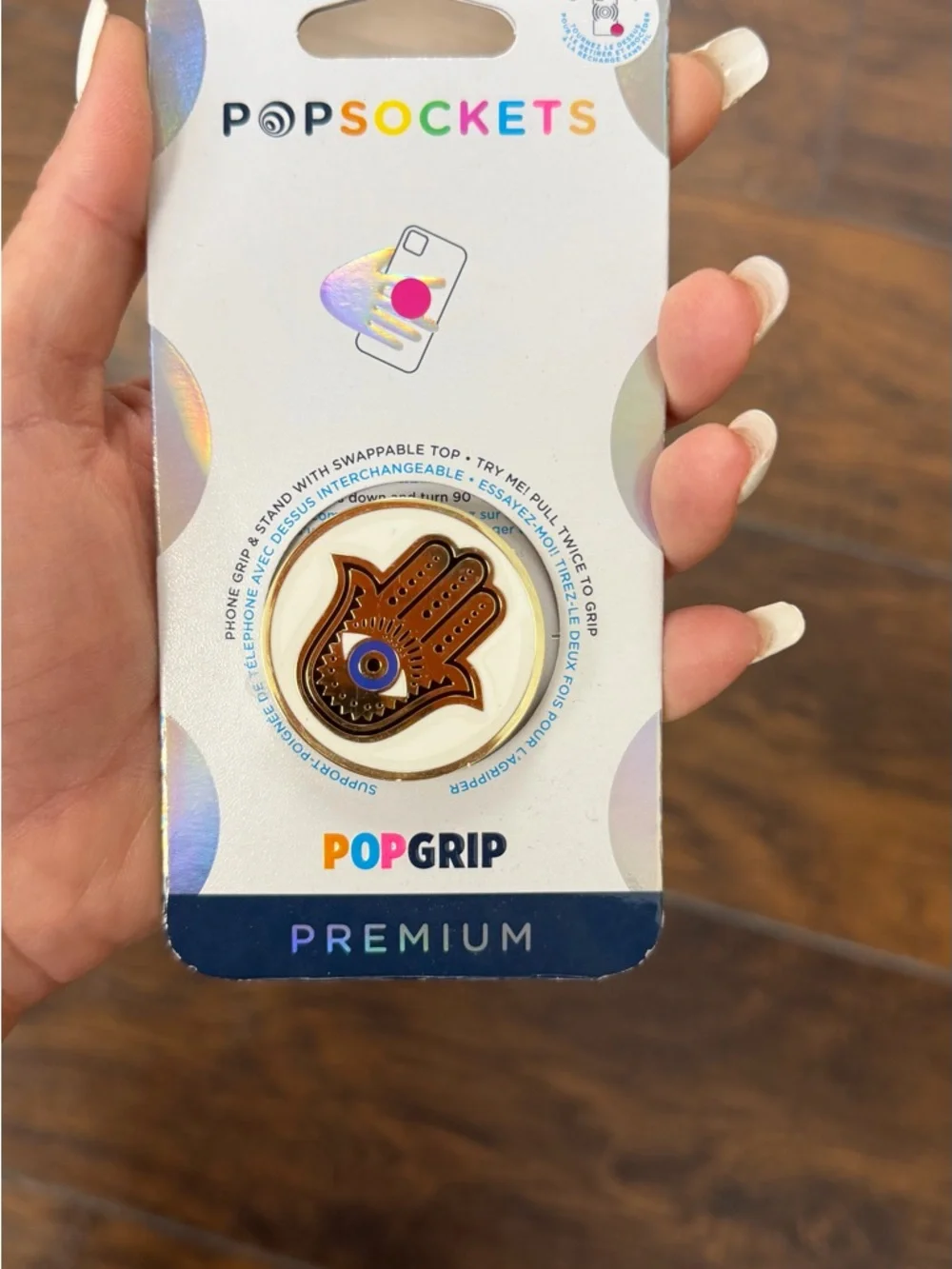 PopSocket Premium PopGrip Phone Grip Gold Hamsa Hand Evil Eye